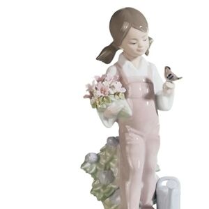 LLADRO #5217 Spring GIRL with Overalls FIGURINE SOCIETY RETIRED Made in Spain